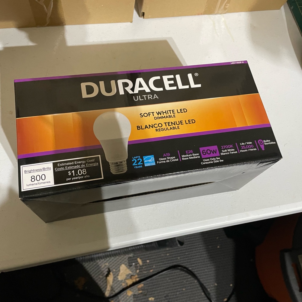 Duracell Soft white light bulbs. Brand new.